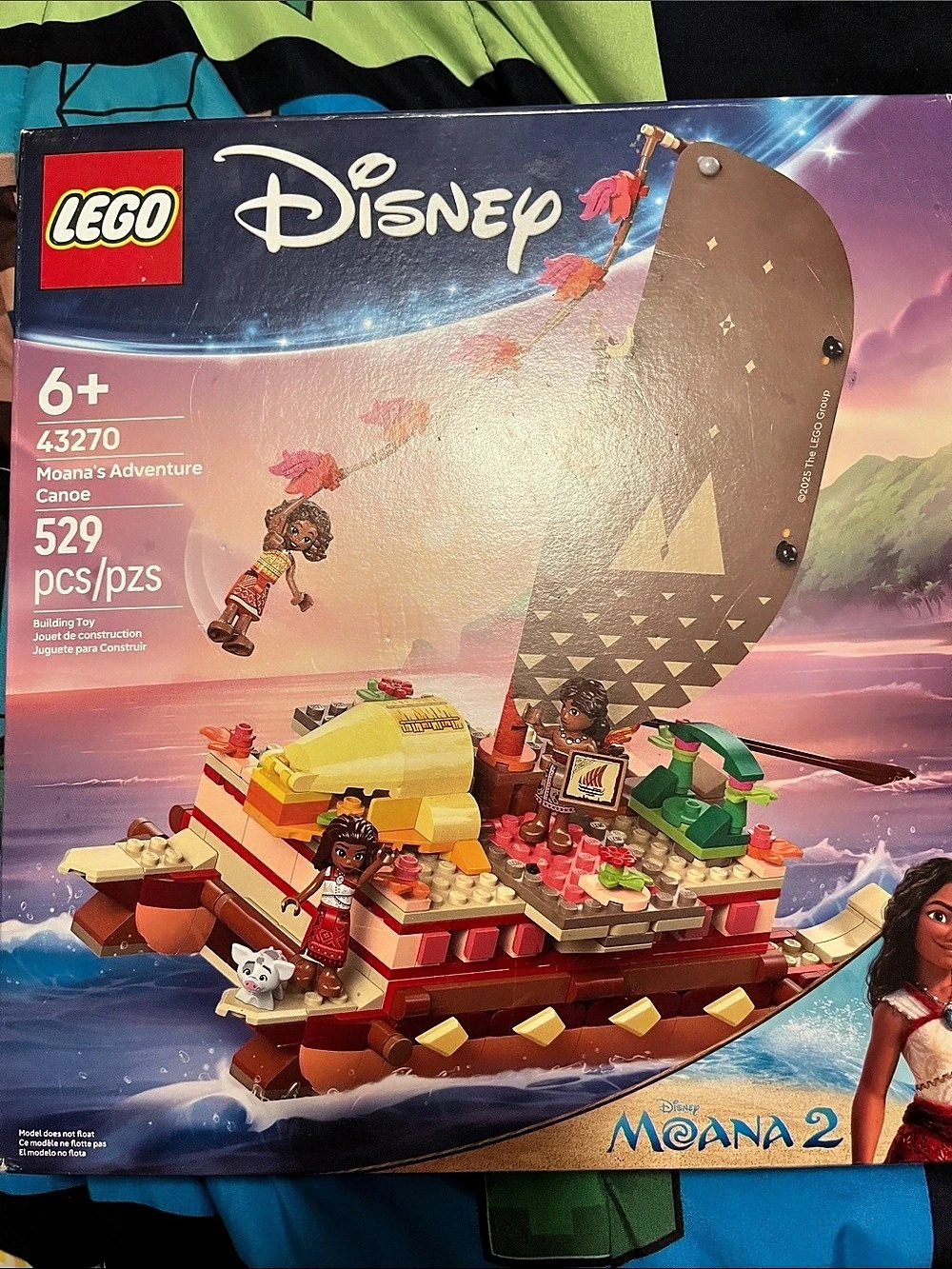 LEGO Moana's Adventure Canoe Disney Moana 2 Set 529 Pieces